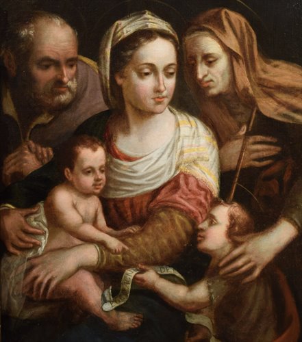 "Holy Family, Saint Anna and Saint John as a child"